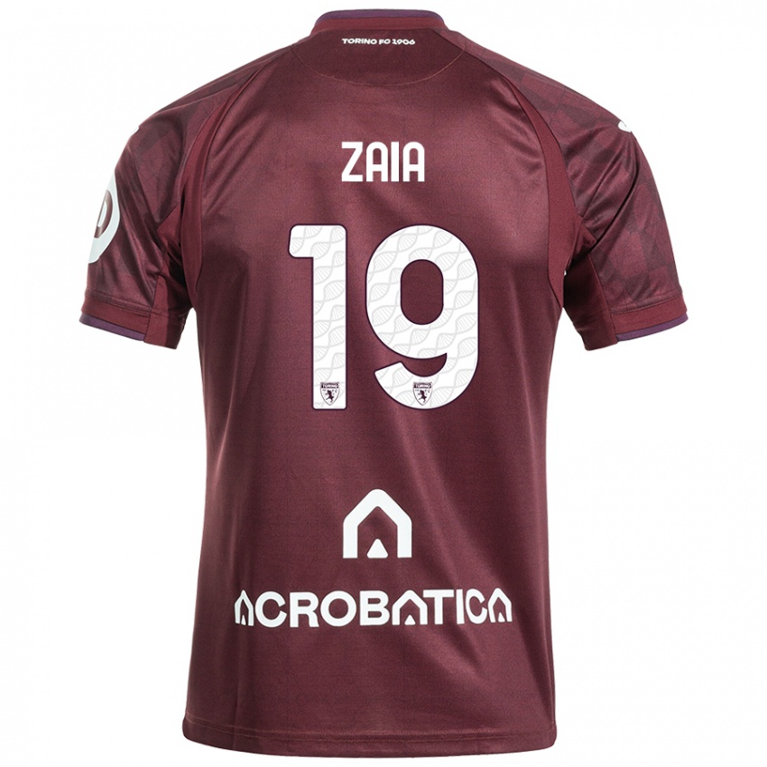 Niño Camiseta Edoardo Zaia #19 Granate Blanco 1ª Equipación 2024/25 La Camisa Argentina