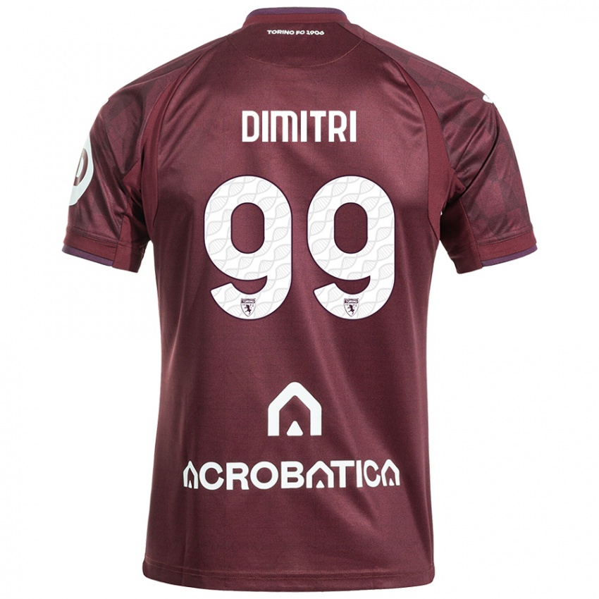 Niño Camiseta Matteo Dimitri #99 Granate Blanco 1ª Equipación 2024/25 La Camisa Argentina