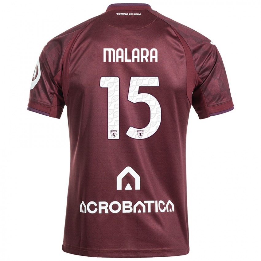 Niño Camiseta Sara Malara #15 Granate Blanco 1ª Equipación 2024/25 La Camisa Argentina