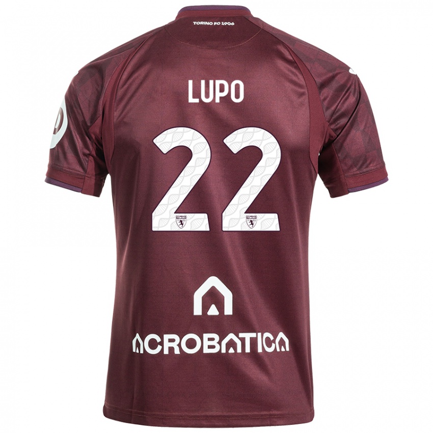 Niño Camiseta Enrica Lupo #22 Granate Blanco 1ª Equipación 2024/25 La Camisa Argentina