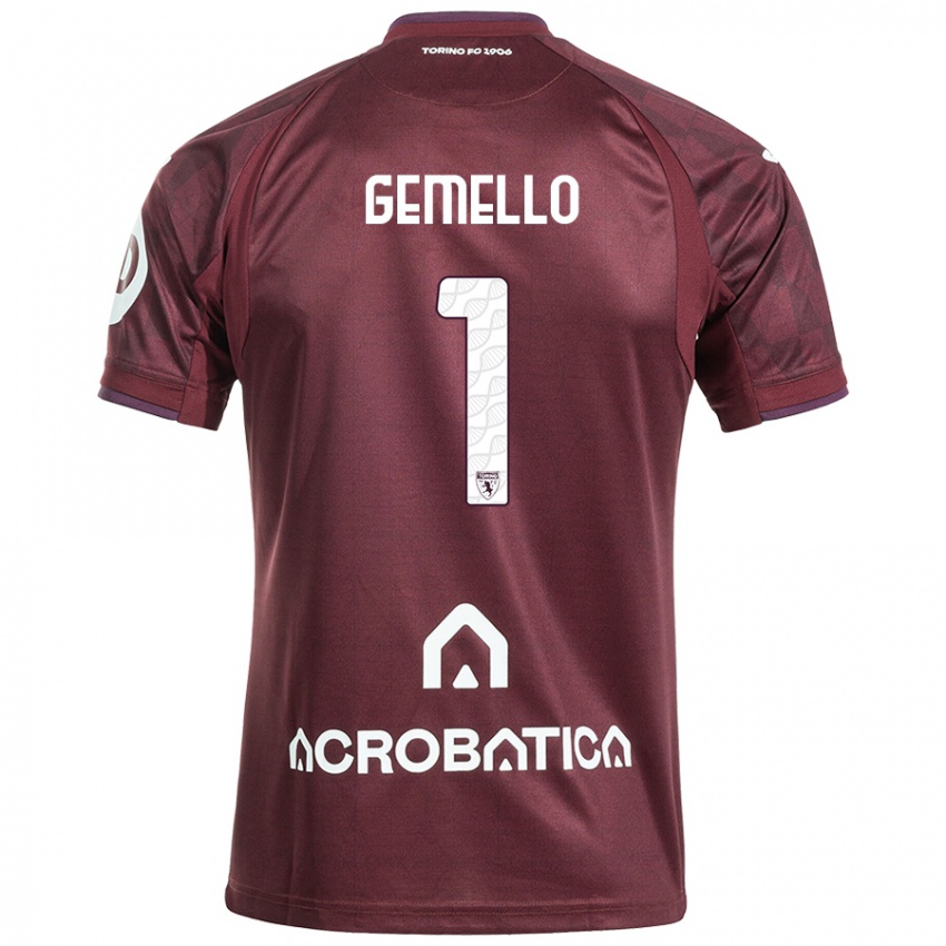 Niño Camiseta Luca Gemello #1 Granate Blanco 1ª Equipación 2024/25 La Camisa Argentina