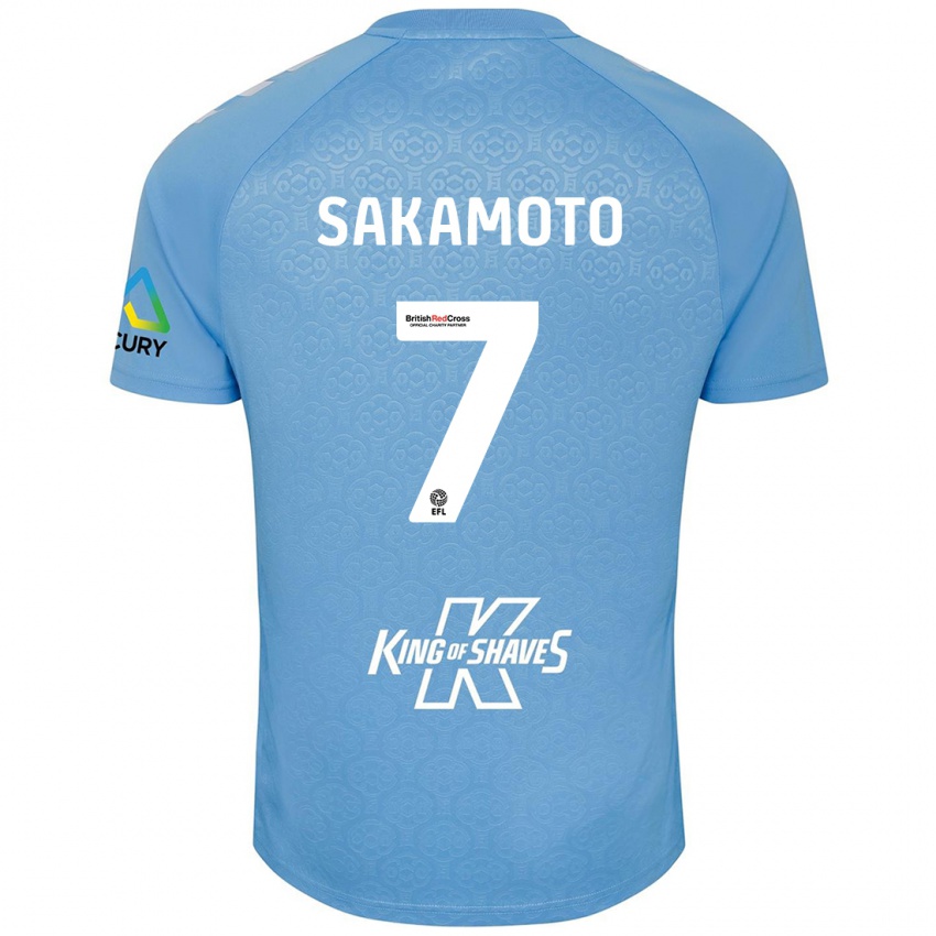 Niño Camiseta Tatsuhiro Sakamoto #7 Azul Blanco 1ª Equipación 2024/25 La Camisa Argentina