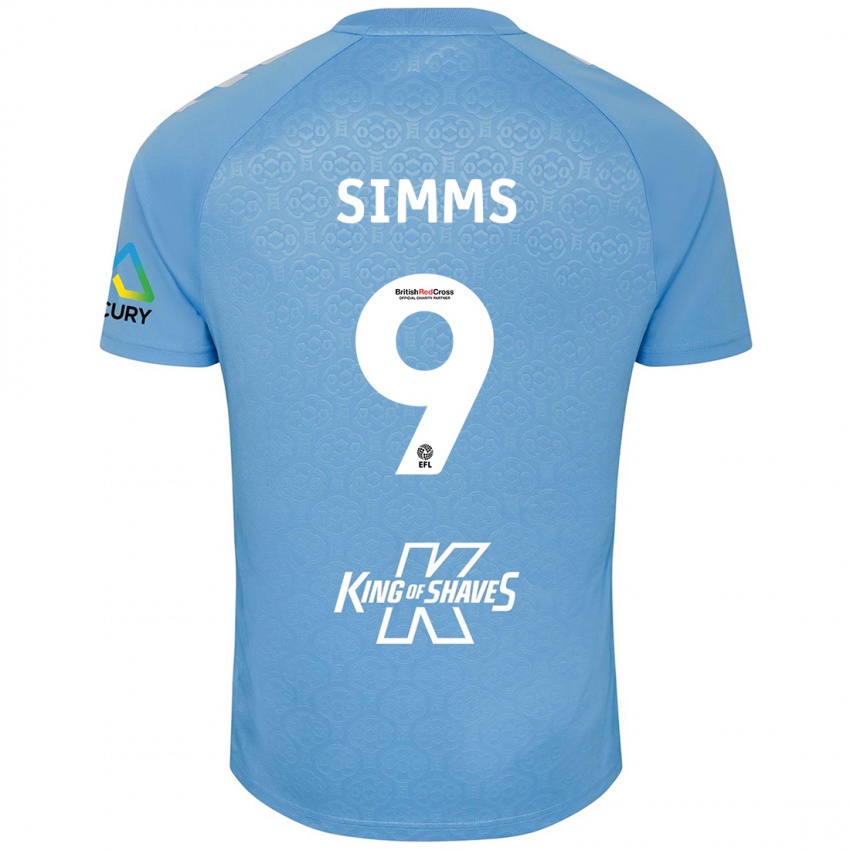 Niño Camiseta Ellis Simms #9 Azul Blanco 1ª Equipación 2024/25 La Camisa Argentina