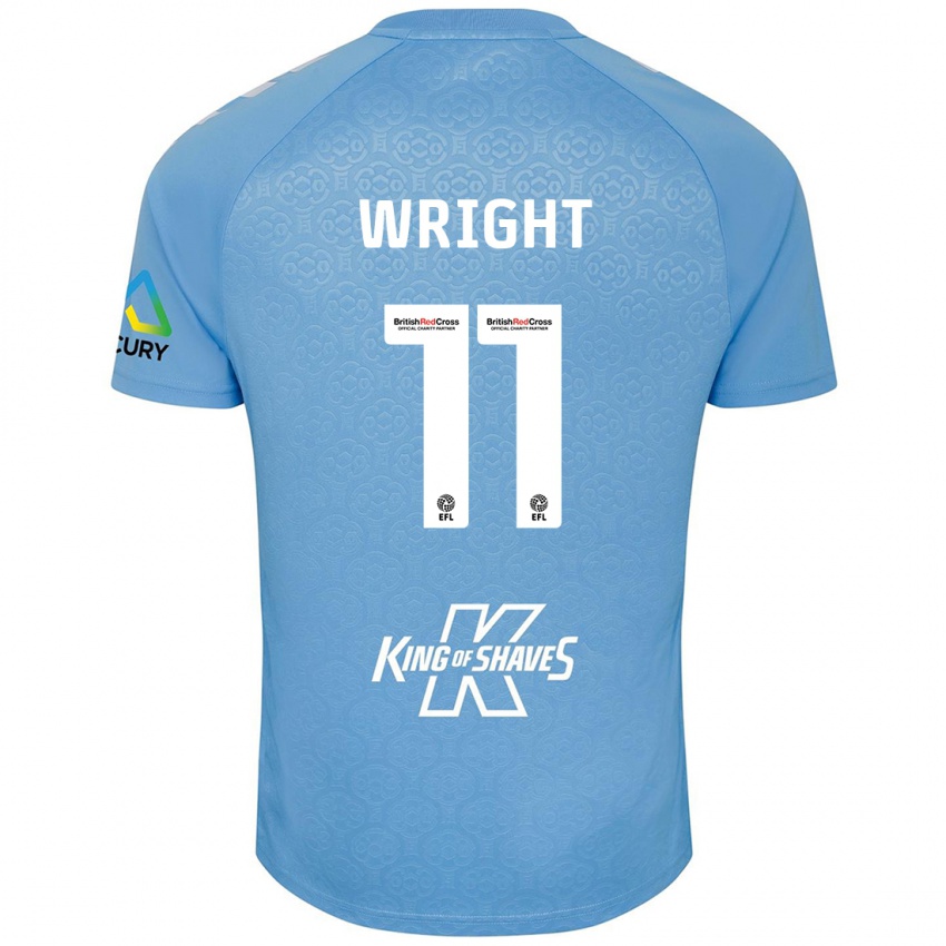 Niño Camiseta Haji Wright #11 Azul Blanco 1ª Equipación 2024/25 La Camisa Argentina