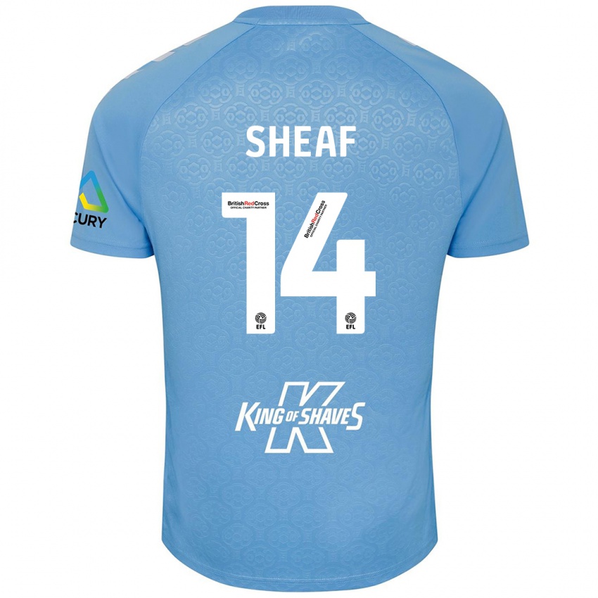 Niño Camiseta Ben Sheaf #14 Azul Blanco 1ª Equipación 2024/25 La Camisa Argentina