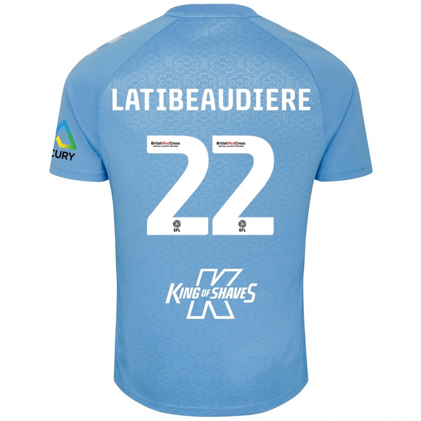 Niño Camiseta Joel Latibeaudiere #22 Azul Blanco 1ª Equipación 2024/25 La Camisa Argentina