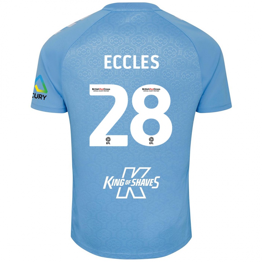 Niño Camiseta Josh Eccles #28 Azul Blanco 1ª Equipación 2024/25 La Camisa Argentina