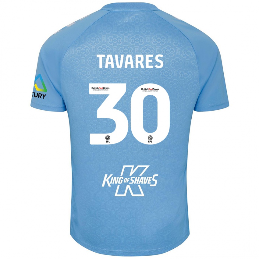 Niño Camiseta Fábio Tavares #30 Azul Blanco 1ª Equipación 2024/25 La Camisa Argentina