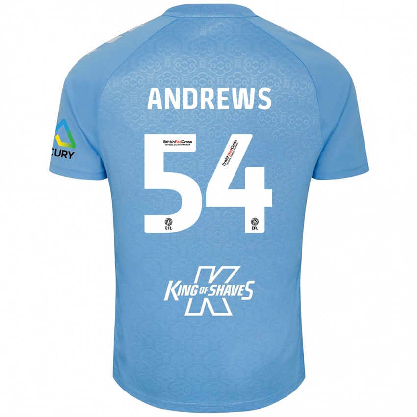 Niño Camiseta Kai Andrews #54 Azul Blanco 1ª Equipación 2024/25 La Camisa Argentina