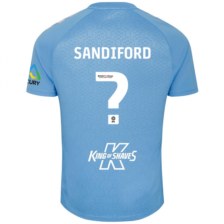 Niño Camiseta Greg Sandiford #0 Azul Blanco 1ª Equipación 2024/25 La Camisa Argentina