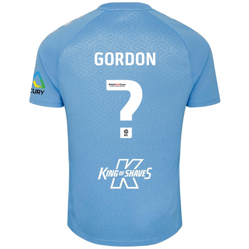 Niño Camiseta Joshua Gordon #0 Azul Blanco 1ª Equipación 2024/25 La Camisa Argentina