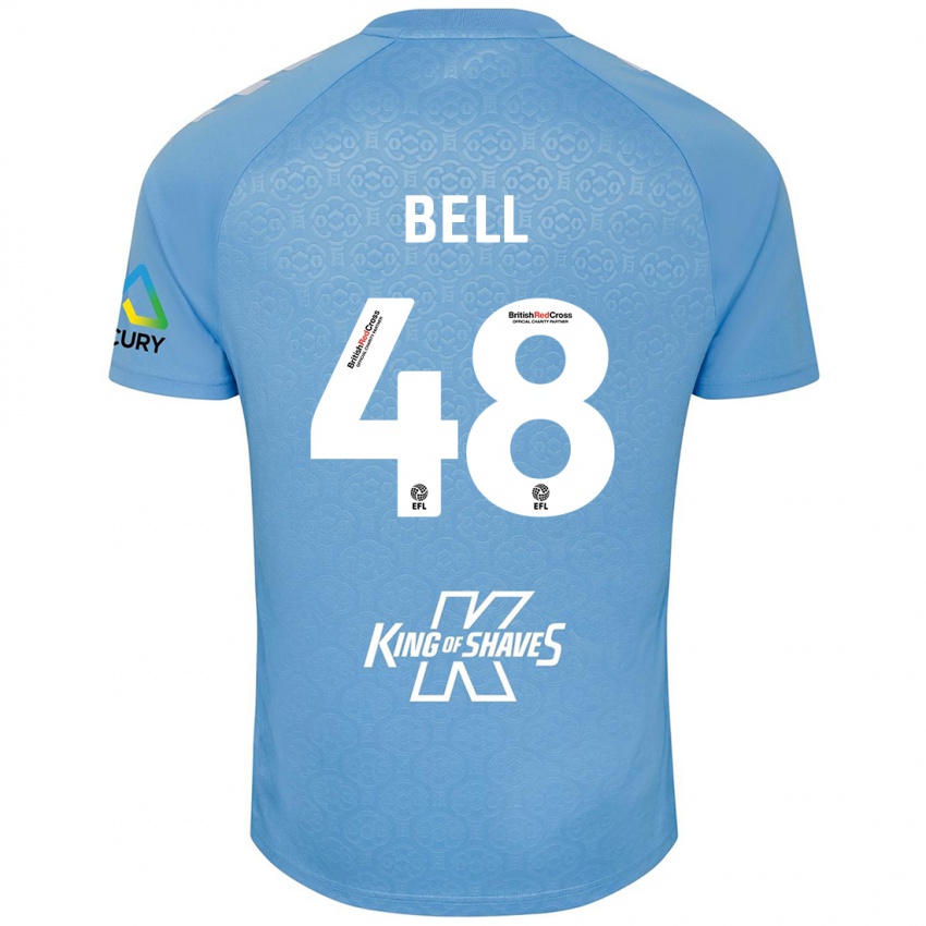 Niño Camiseta Luke Bell #48 Azul Blanco 1ª Equipación 2024/25 La Camisa Argentina