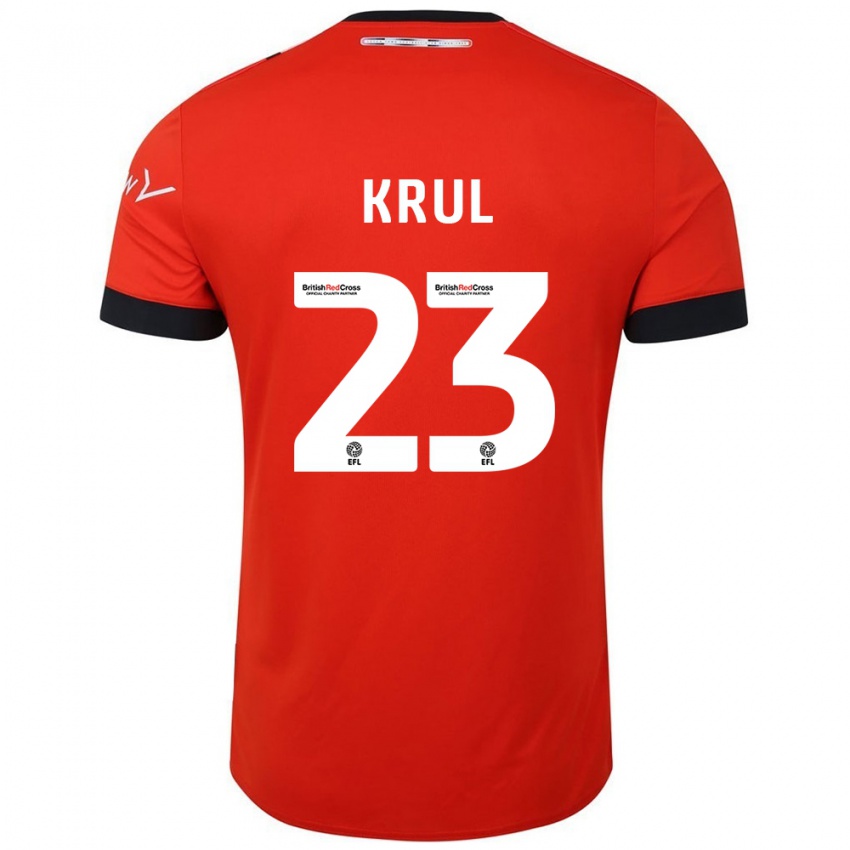 Niño Camiseta Tim Krul #23 Naranja Negro 1ª Equipación 2024/25 La Camisa Argentina