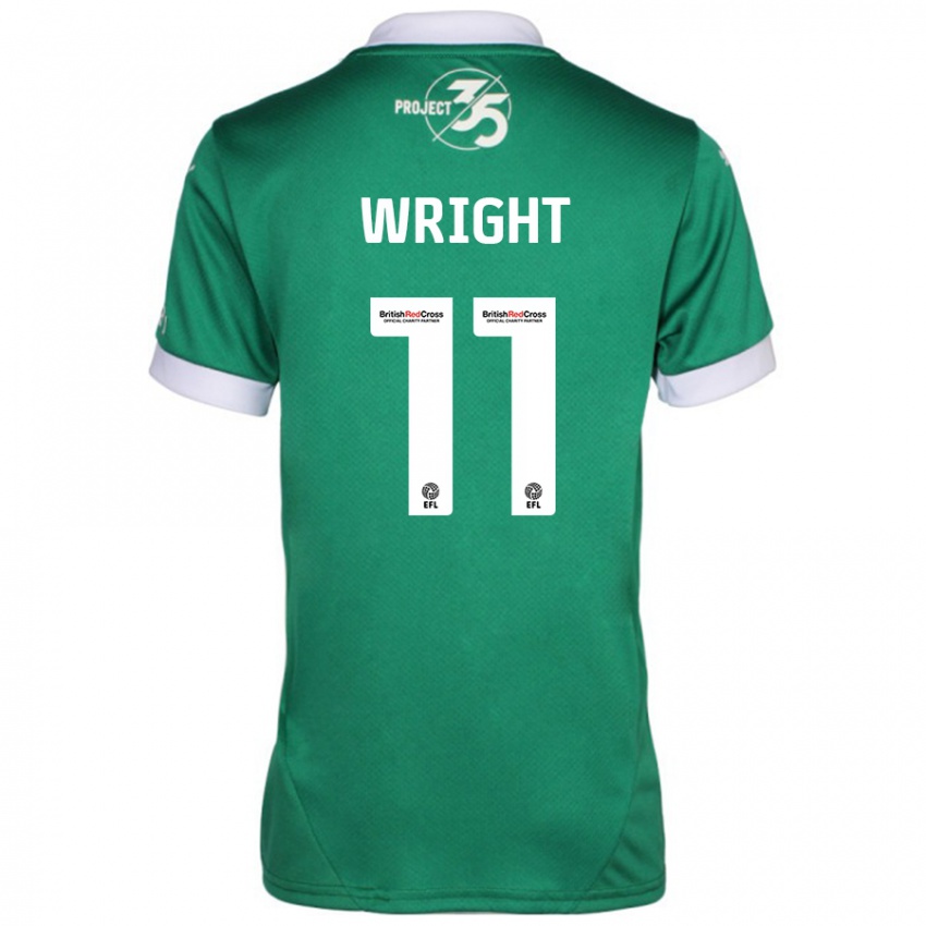 Niño Camiseta Callum Wright #11 Verde Blanco 1ª Equipación 2024/25 La Camisa Argentina