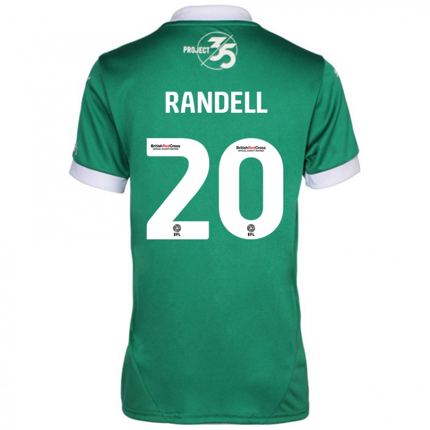 Niño Camiseta Adam Randell #20 Verde Blanco 1ª Equipación 2024/25 La Camisa Argentina