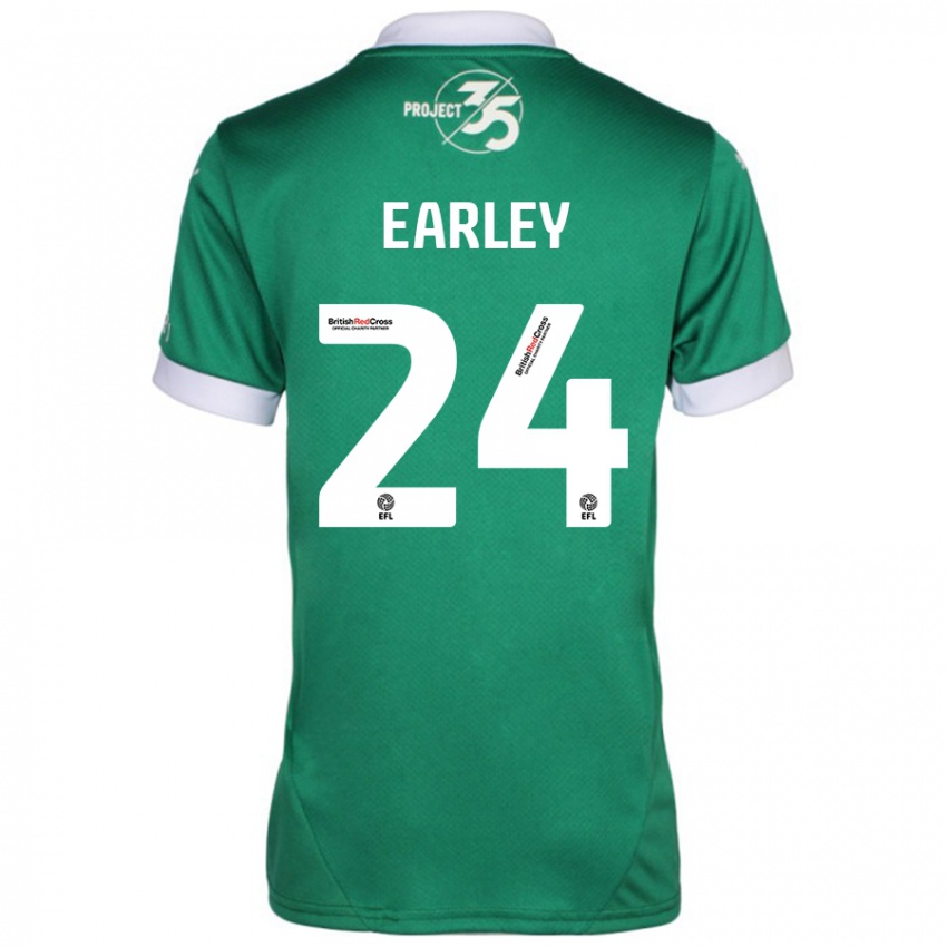 Niño Camiseta Saxon Earley #24 Verde Blanco 1ª Equipación 2024/25 La Camisa Argentina