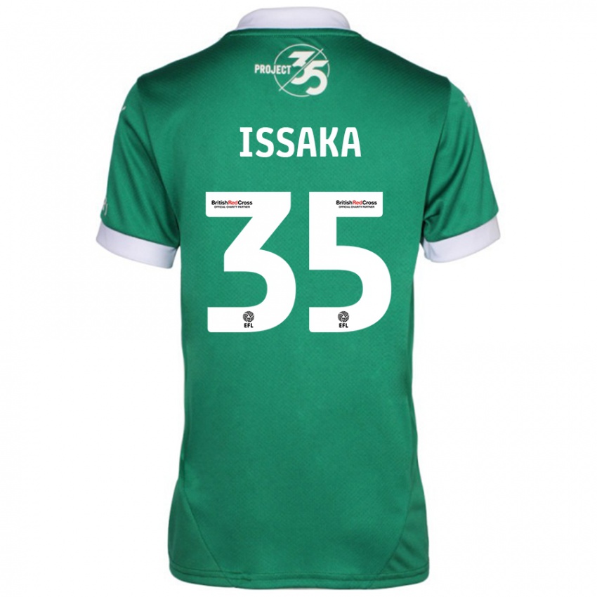 Niño Camiseta Freddie Issaka #35 Verde Blanco 1ª Equipación 2024/25 La Camisa Argentina