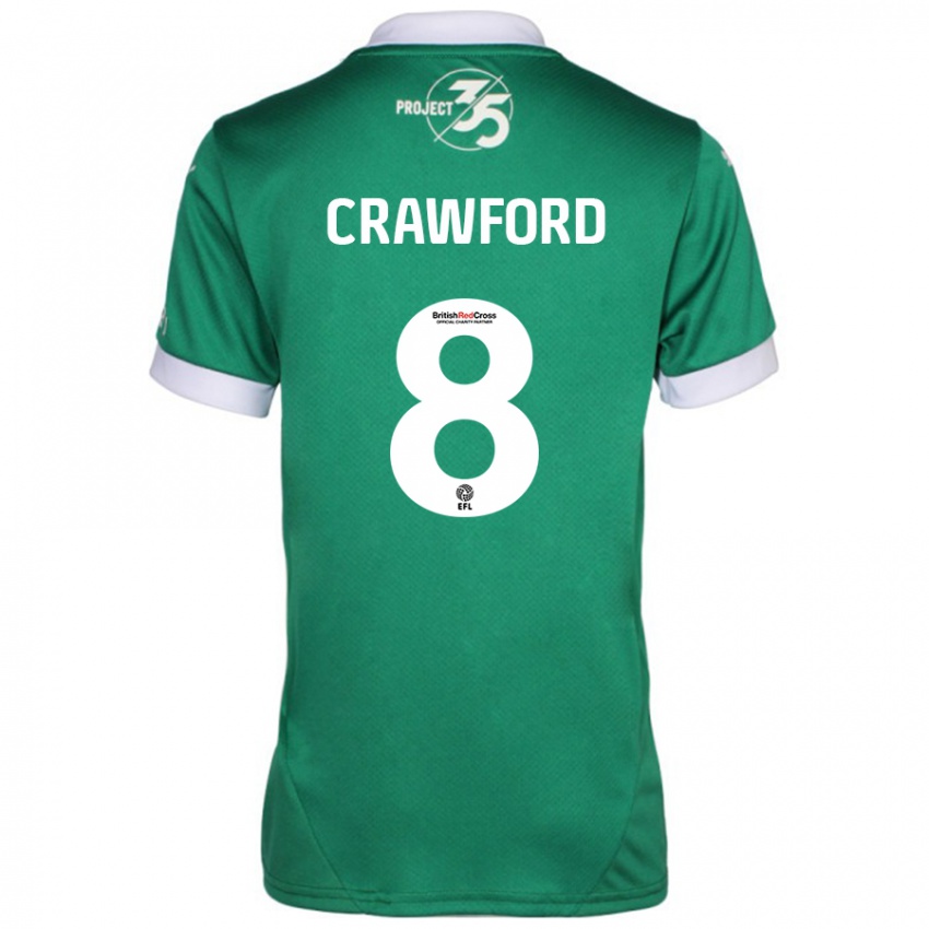 Niño Camiseta Imy Crawford #8 Verde Blanco 1ª Equipación 2024/25 La Camisa Argentina