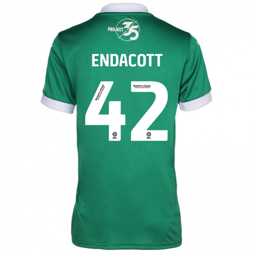 Niño Camiseta Jack Endacott #42 Verde Blanco 1ª Equipación 2024/25 La Camisa Argentina