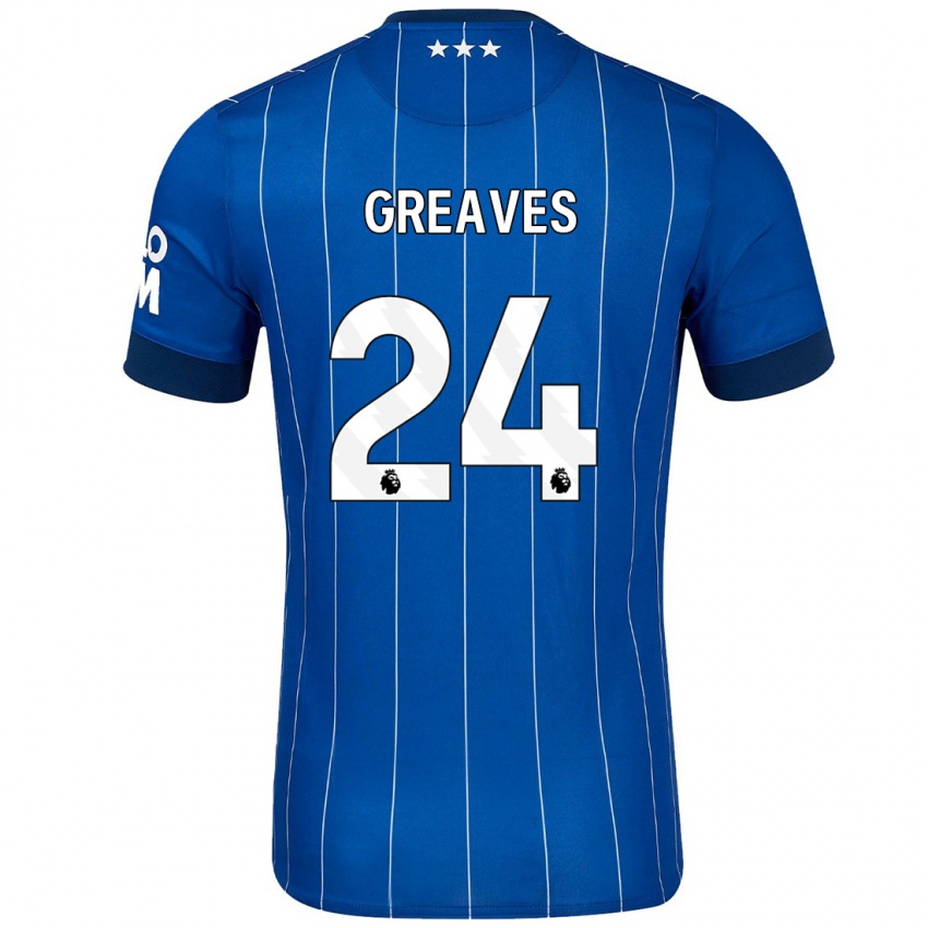 Niño Camiseta Jacob Greaves #24 Azul Marino 1ª Equipación 2024/25 La Camisa Argentina