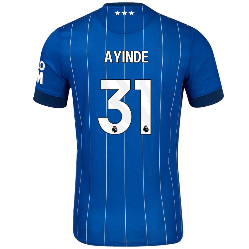 Niño Camiseta Leon Ayinde #31 Azul Marino 1ª Equipación 2024/25 La Camisa Argentina