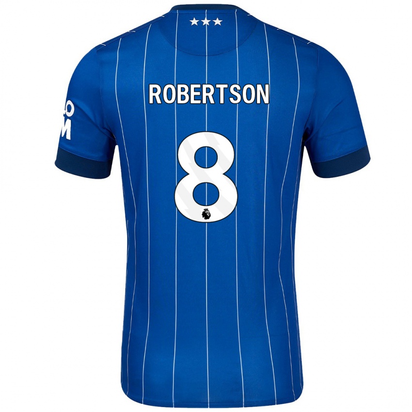 Niño Camiseta Kyra Robertson #8 Azul Marino 1ª Equipación 2024/25 La Camisa Argentina