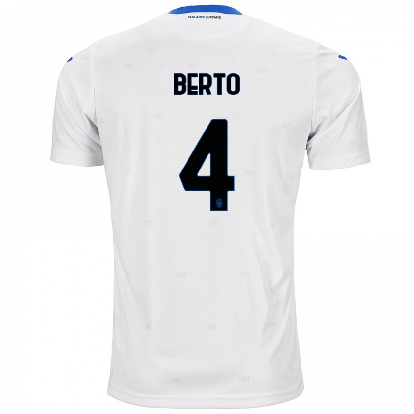 Niño Camiseta Gabriele Berto #4 Blanco 2ª Equipación 2024/25 La Camisa Argentina