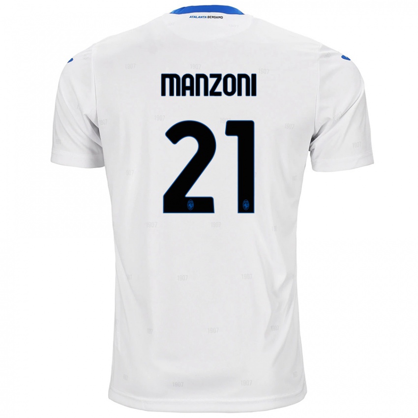 Niño Camiseta Alberto Manzoni #21 Blanco 2ª Equipación 2024/25 La Camisa Argentina