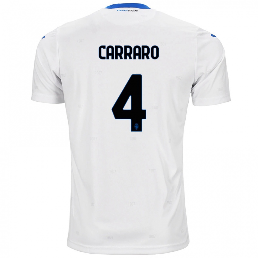 Niño Camiseta Marco Carraro #4 Blanco 2ª Equipación 2024/25 La Camisa Argentina