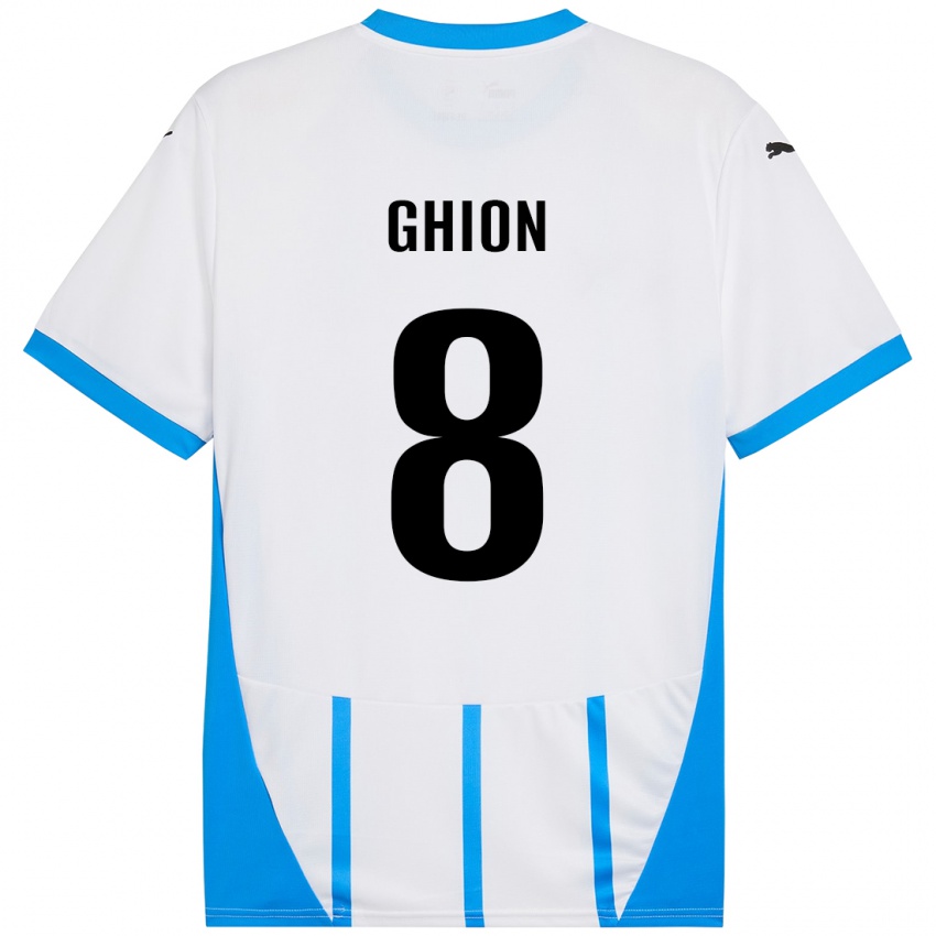 Niño Camiseta Andrea Ghion #8 Blanco Azul 2ª Equipación 2024/25 La Camisa Argentina