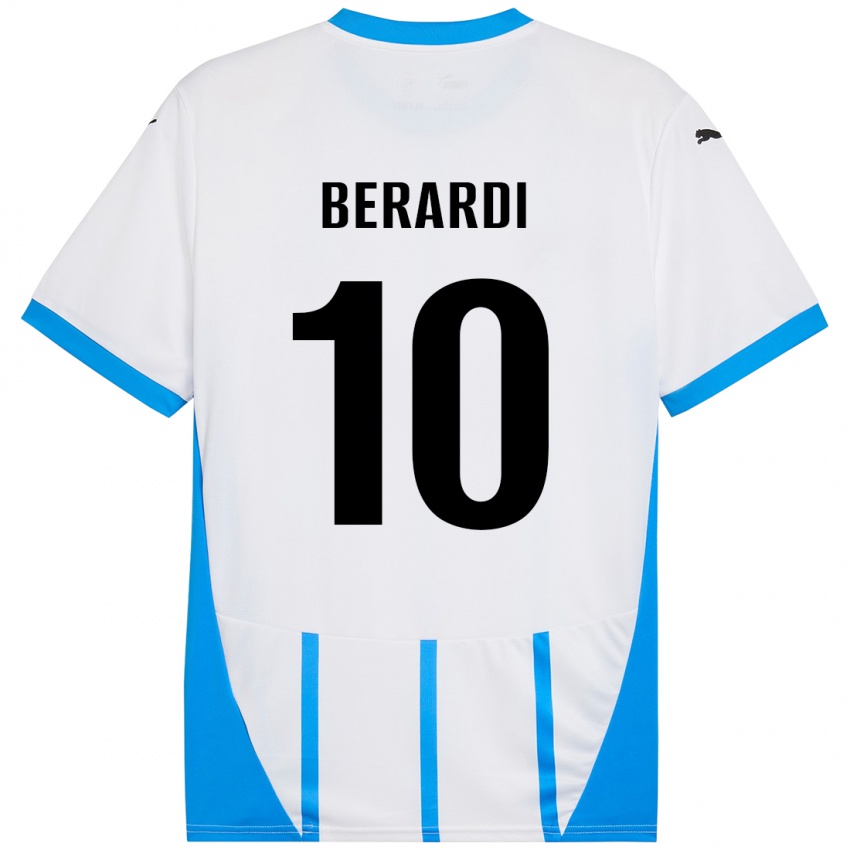 Niño Camiseta Domenico Berardi #10 Blanco Azul 2ª Equipación 2024/25 La Camisa Argentina