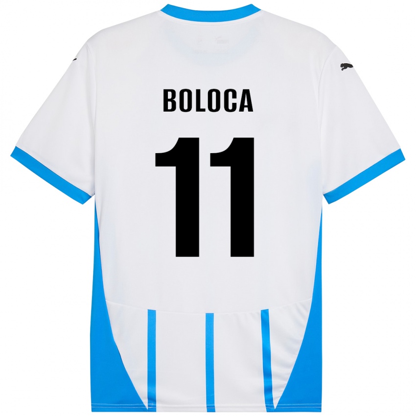 Niño Camiseta Daniel Boloca #11 Blanco Azul 2ª Equipación 2024/25 La Camisa Argentina