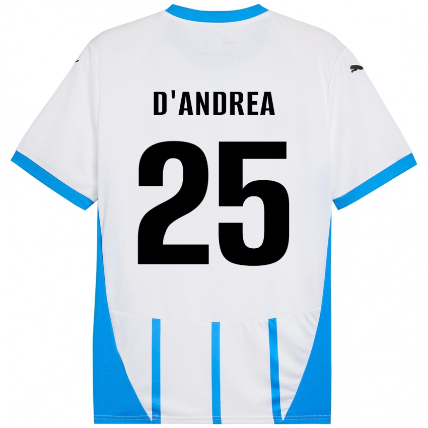 Niño Camiseta Luca D'andrea #25 Blanco Azul 2ª Equipación 2024/25 La Camisa Argentina