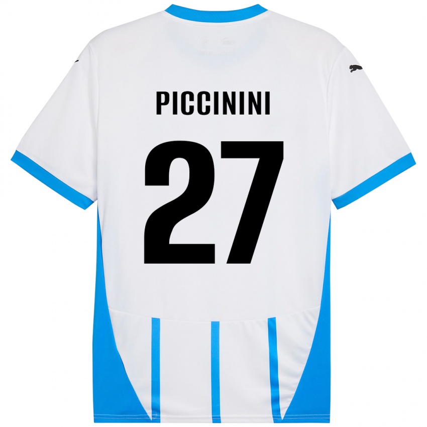 Niño Camiseta Stefano Piccinini #27 Blanco Azul 2ª Equipación 2024/25 La Camisa Argentina