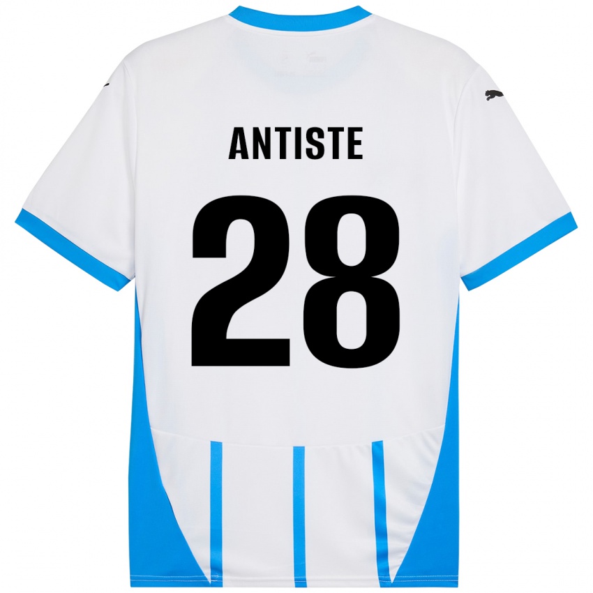 Niño Camiseta Janis Antiste #28 Blanco Azul 2ª Equipación 2024/25 La Camisa Argentina