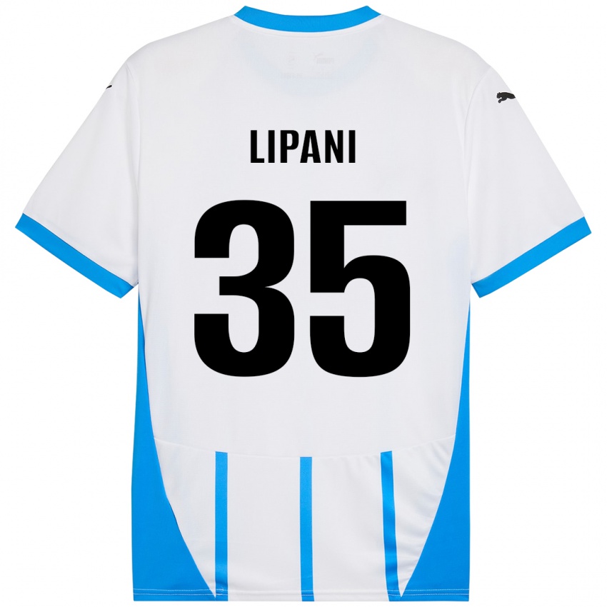 Niño Camiseta Luca Lipani #35 Blanco Azul 2ª Equipación 2024/25 La Camisa Argentina