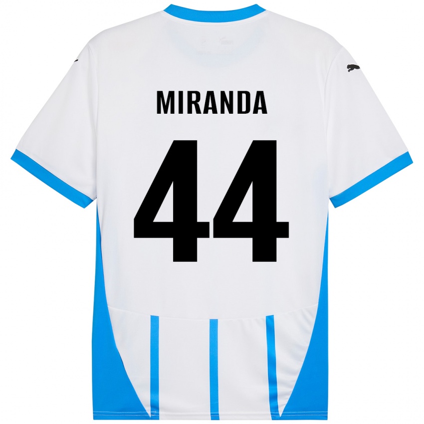 Niño Camiseta Kevin Miranda #44 Blanco Azul 2ª Equipación 2024/25 La Camisa Argentina