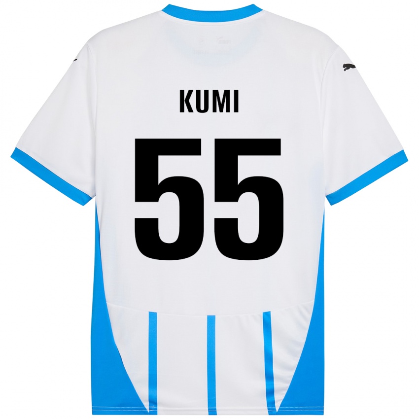 Niño Camiseta Justin Kumi #55 Blanco Azul 2ª Equipación 2024/25 La Camisa Argentina