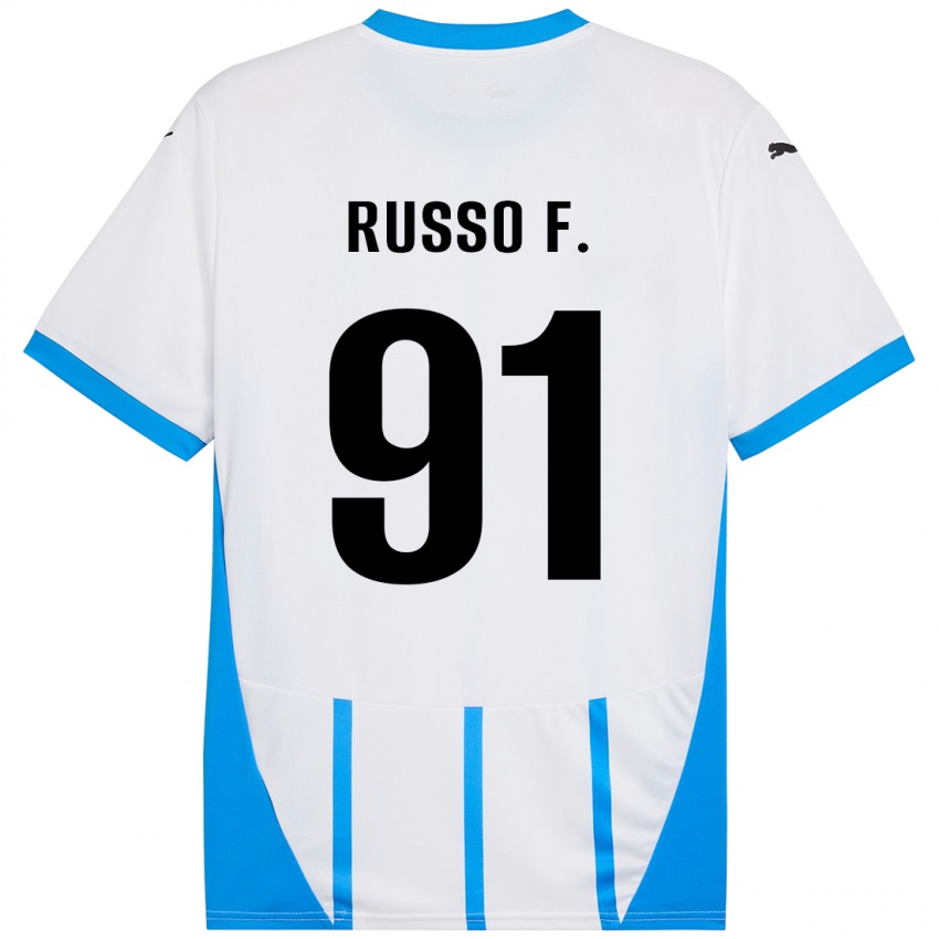 Niño Camiseta Flavio Russo #91 Blanco Azul 2ª Equipación 2024/25 La Camisa Argentina