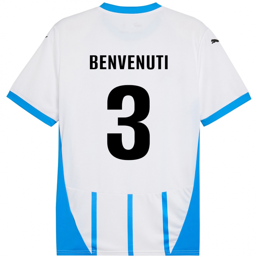 Niño Camiseta Tommaso Benvenuti #3 Blanco Azul 2ª Equipación 2024/25 La Camisa Argentina