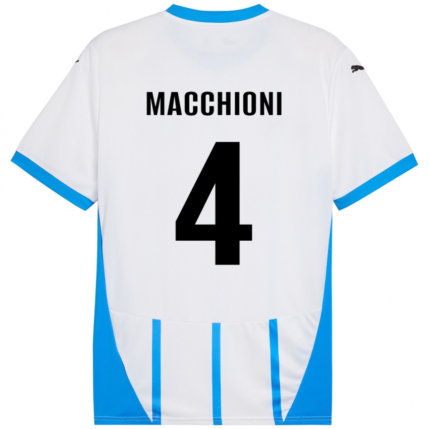 Niño Camiseta Tommaso Macchioni #4 Blanco Azul 2ª Equipación 2024/25 La Camisa Argentina