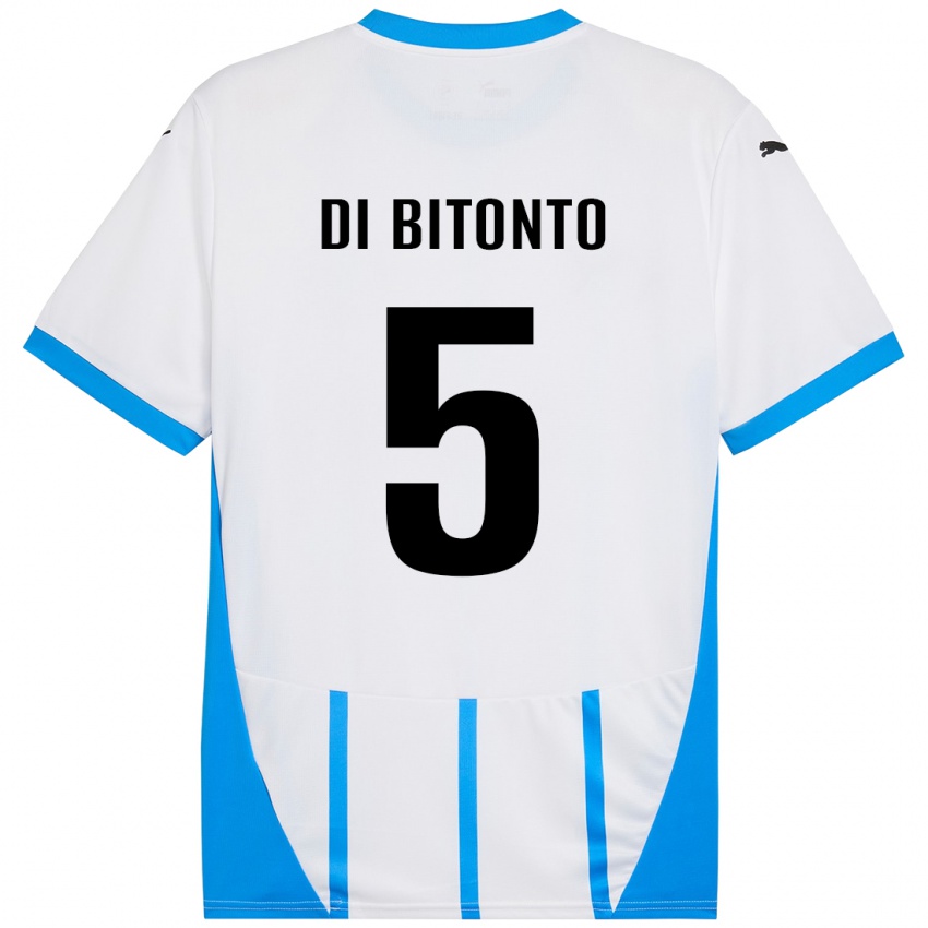 Niño Camiseta Alessandro Di Bitonto #5 Blanco Azul 2ª Equipación 2024/25 La Camisa Argentina