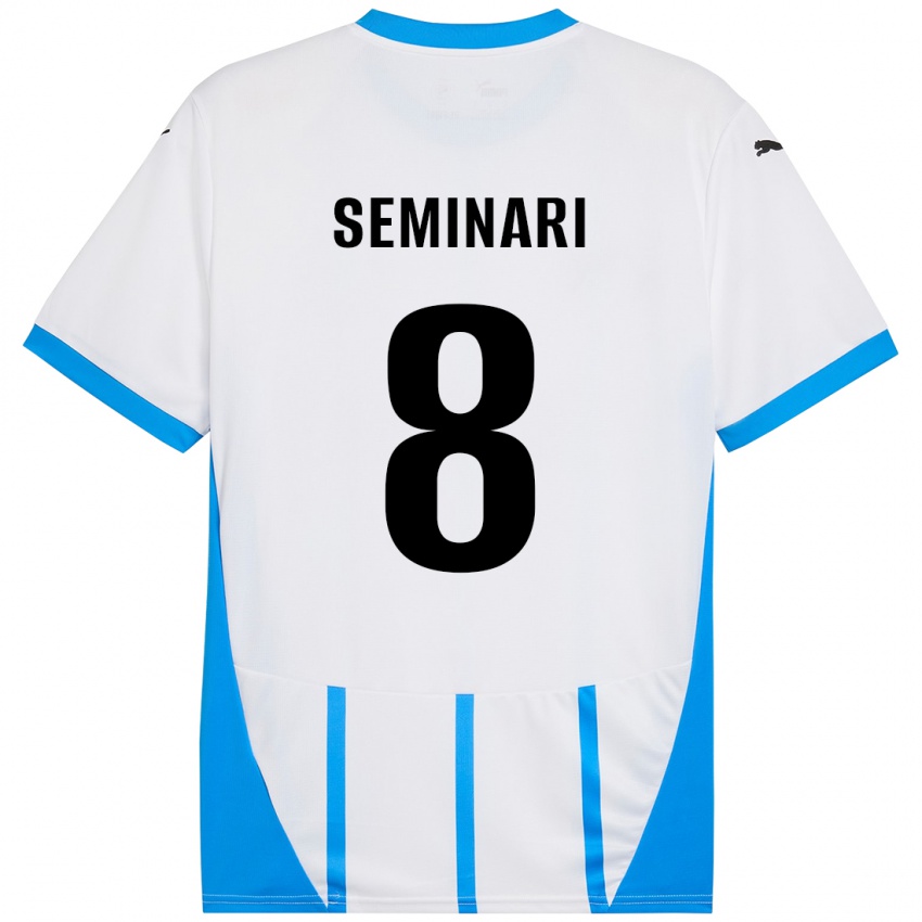 Niño Camiseta Giacomo Seminari #8 Blanco Azul 2ª Equipación 2024/25 La Camisa Argentina