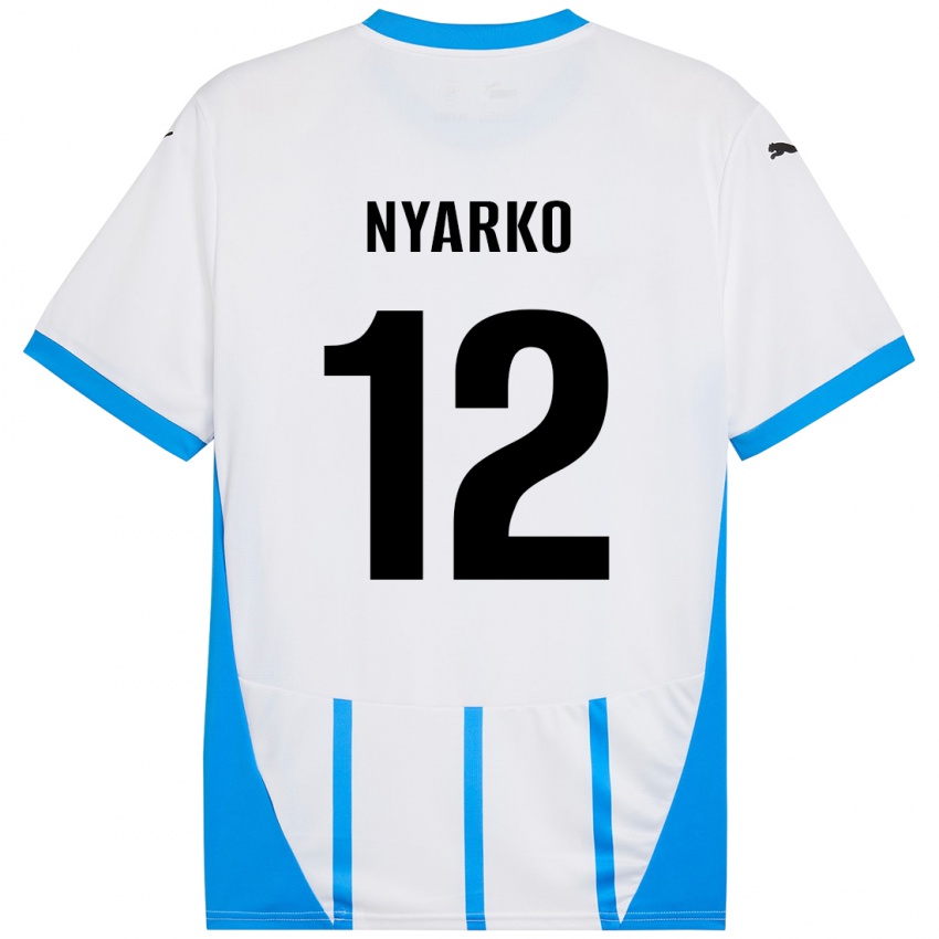 Niño Camiseta Lorenzo Nyarko #12 Blanco Azul 2ª Equipación 2024/25 La Camisa Argentina