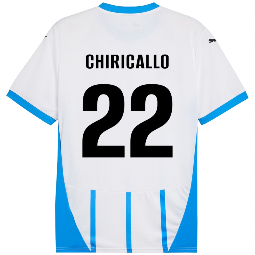 Niño Camiseta Giovanni Chiricallo #22 Blanco Azul 2ª Equipación 2024/25 La Camisa Argentina