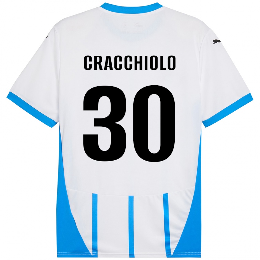 Niño Camiseta Leonardo Cracchiolo #30 Blanco Azul 2ª Equipación 2024/25 La Camisa Argentina