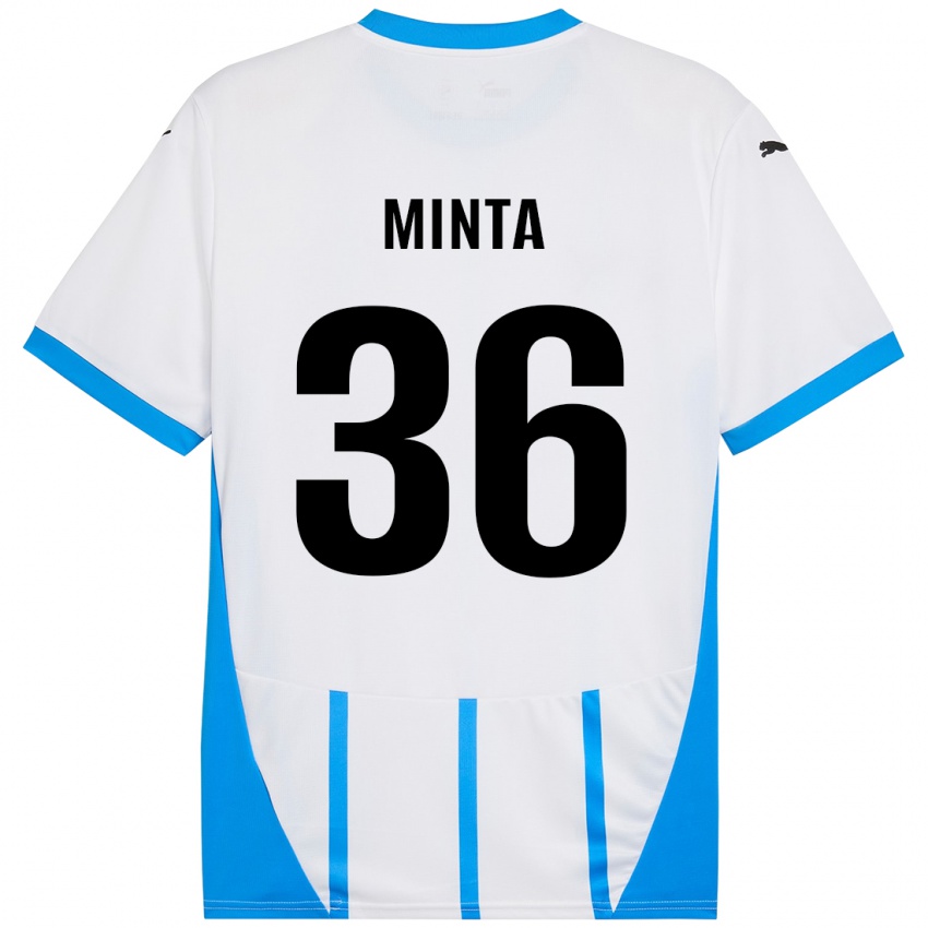 Niño Camiseta Amoako Minta #36 Blanco Azul 2ª Equipación 2024/25 La Camisa Argentina