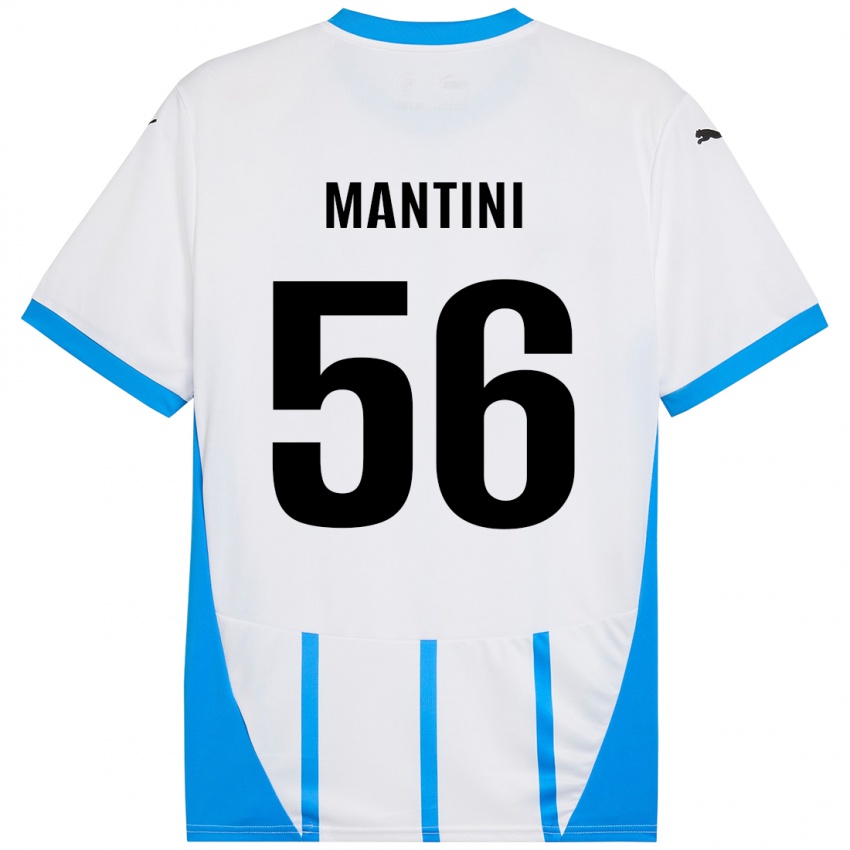 Niño Camiseta Raffaele Mantini #56 Blanco Azul 2ª Equipación 2024/25 La Camisa Argentina