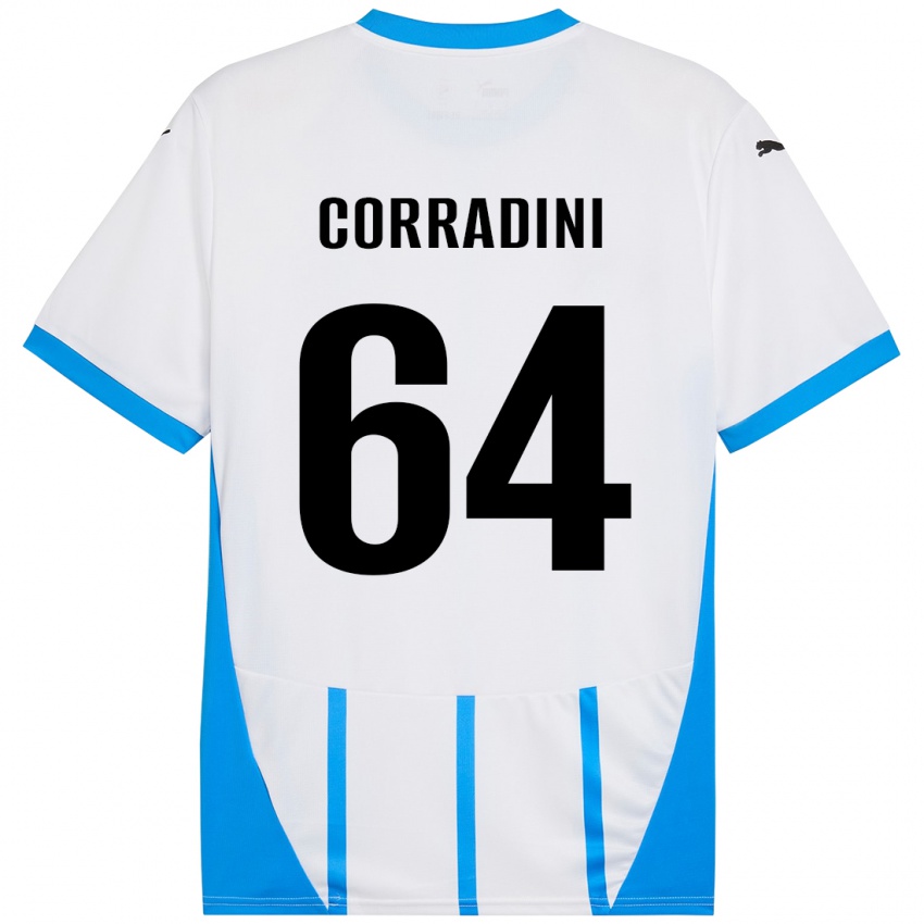 Niño Camiseta Francesco Corradini #64 Blanco Azul 2ª Equipación 2024/25 La Camisa Argentina