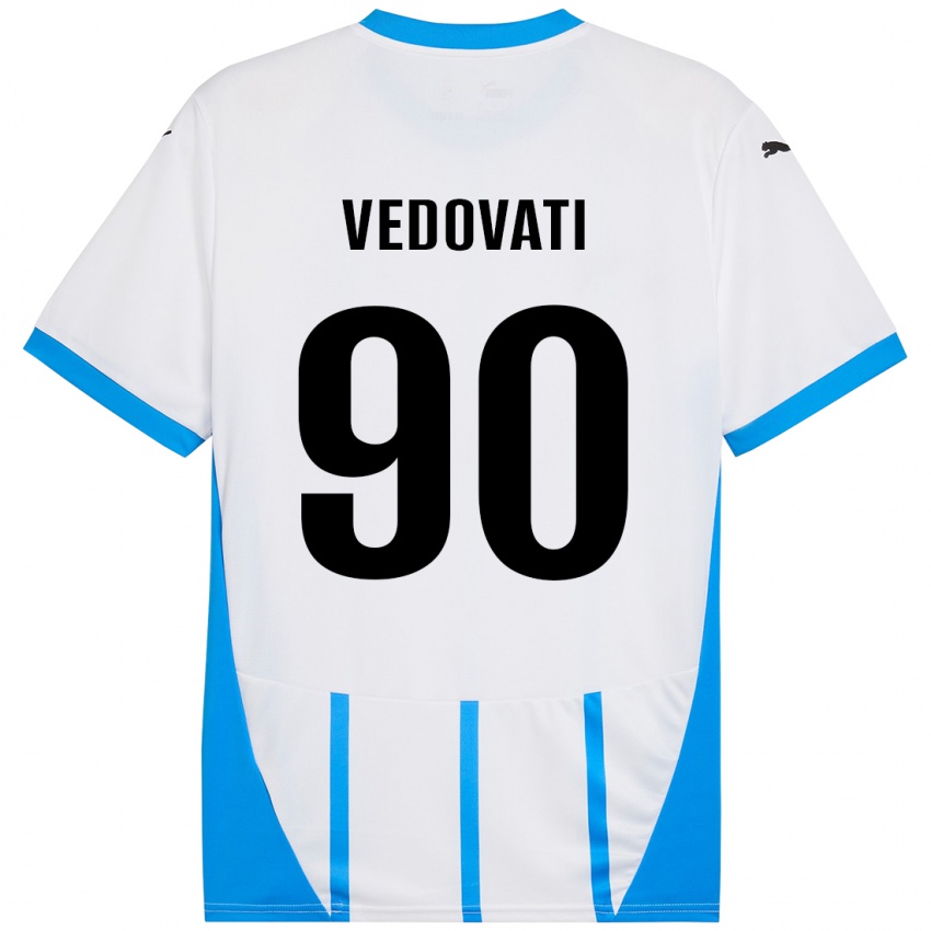 Niño Camiseta Gabriele Vedovati #90 Blanco Azul 2ª Equipación 2024/25 La Camisa Argentina